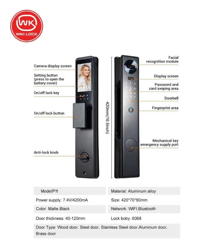 Khóa 3D FACE ID Mở bằng Khuôn mặt WIKI WK-F999 2